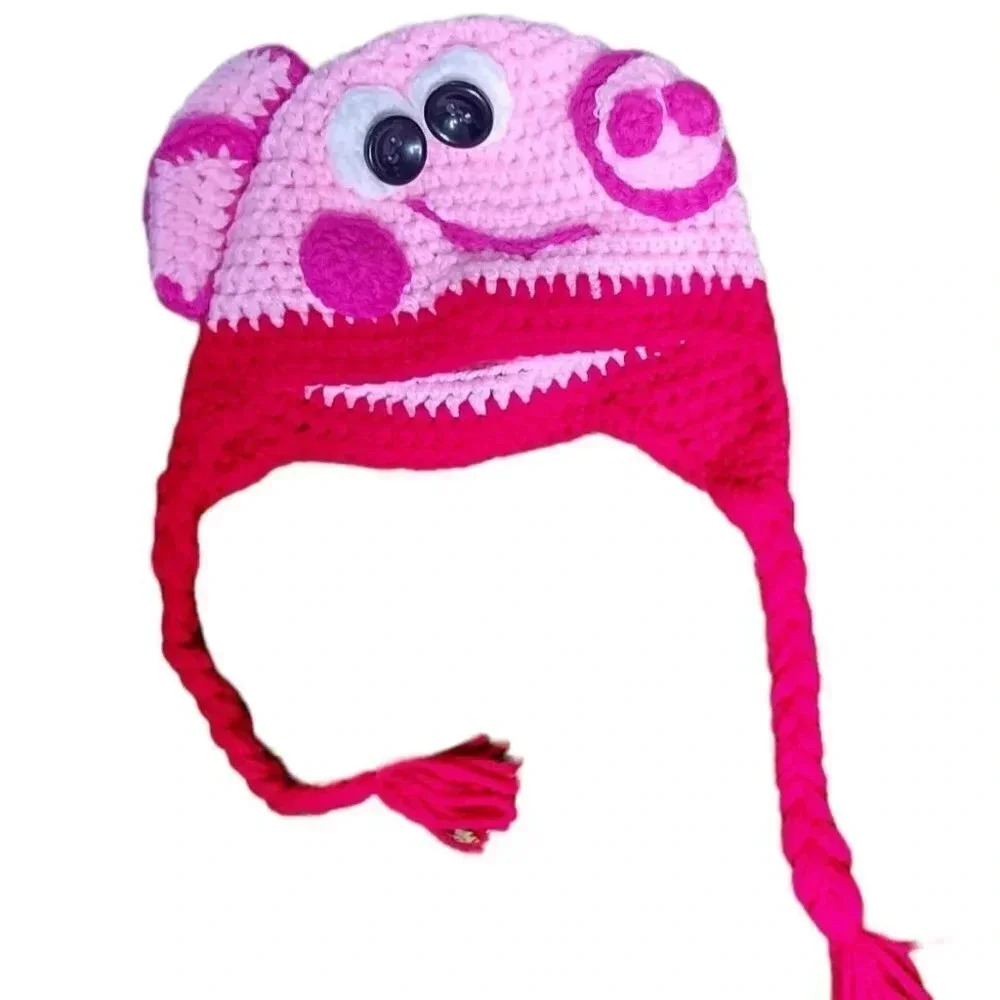 Pippa The Pig Knitted Pink Beenie Hat for Girls